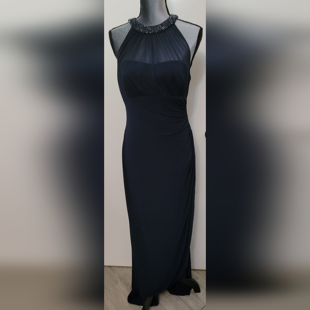 RALPH LAUREN EVENING GOWN (NAVY)